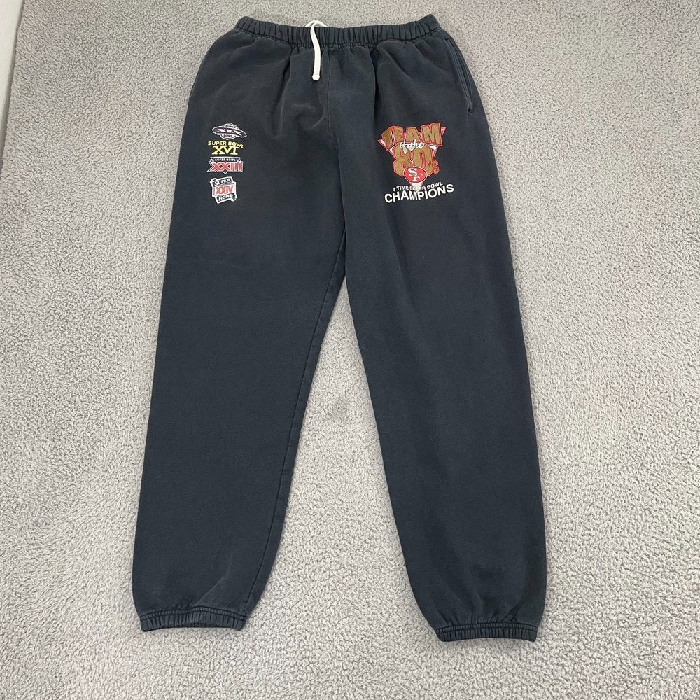 Mitchell & Ness San Francisco 49ers Jogger Sweatpants Men L Black NFL Lounge